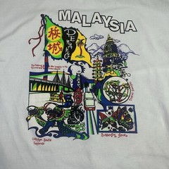 Malaysia Penang Destination Tee Bright Color Graphic Men’s Large Cotton Shirt