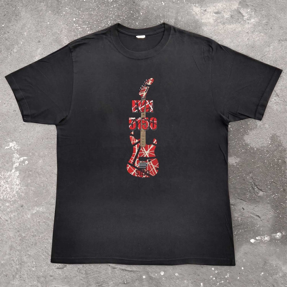 Eddie Van Halen 5150 Guitar Heavy Cotton Black Unisex T-shirt Size S-5XL