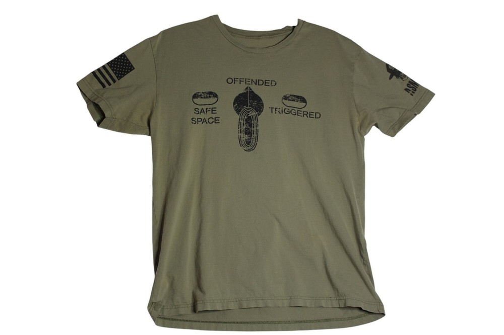 Grunt Style Green Safe Space Offended Triggered Tee Shirt Mens Large