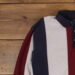 Vintage Chaps Ralph Lauren Rugby Shirt T-Shirt L Mens 00s Striped Preppy
