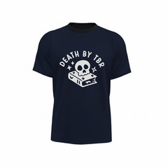 Made To Order Unisex T-Shirt – Death By TBR – w/ Skull & Book Design
