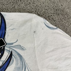 DWNTWN Express Shirt Mens Large White Blue Graphic Ascendance Luster Tattoo Tee