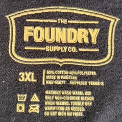 FOUNDRY SUPPLY CO BLACK POCKET T SHIRT CASUAL COMFORT WORKWEAR OUTDOOR SZ 3XL