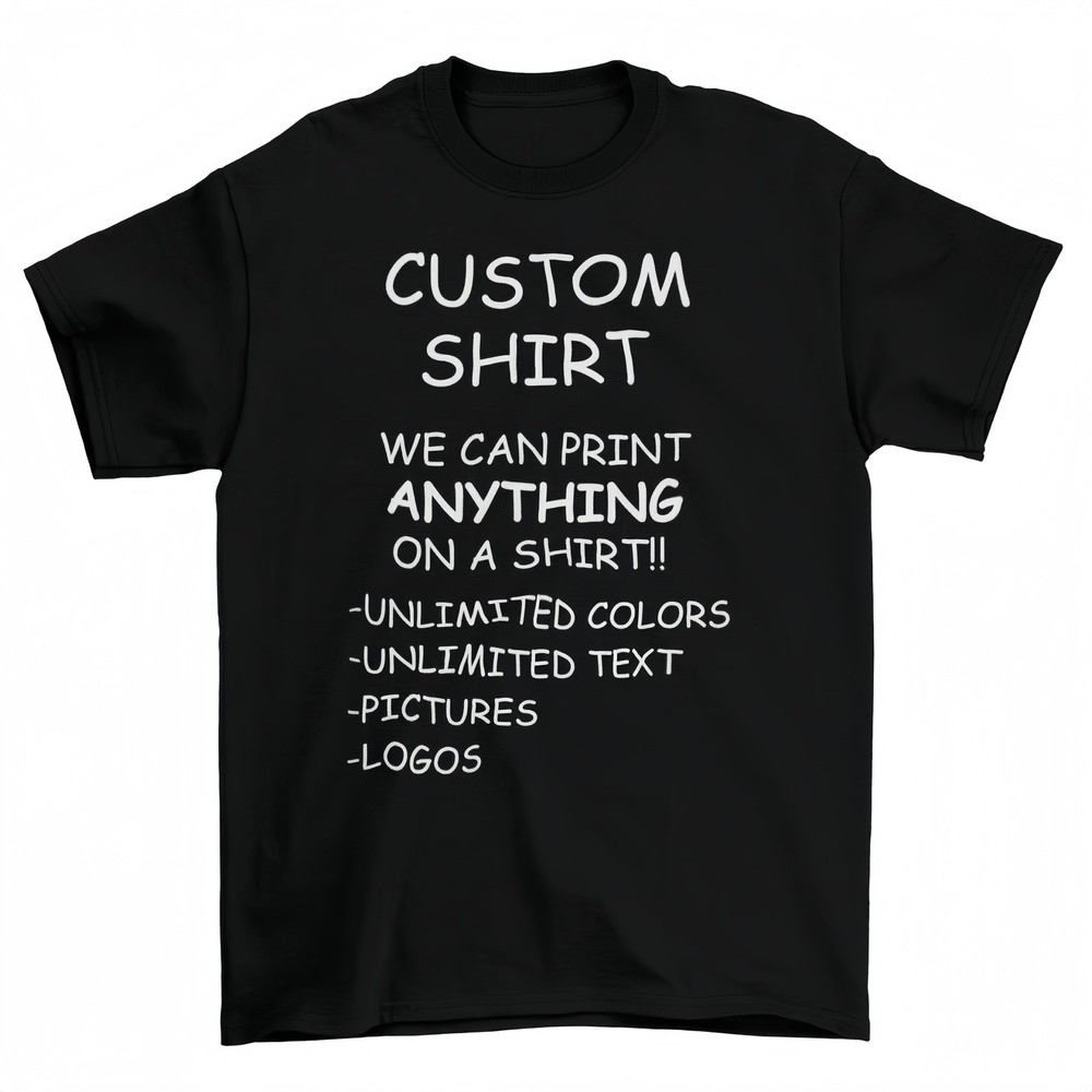 Personalized Custom T-Shirt Printing with your photo, text, logo, anything New