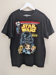 Funko Pop Star Wars Shirt Retro Princess Leia Vader Tee Comin Black Size L
