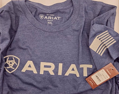 Ariat Men’s Shield Flag T-Shirt-54198 – New with Tag – NAVY HEATHER – Size 2XL