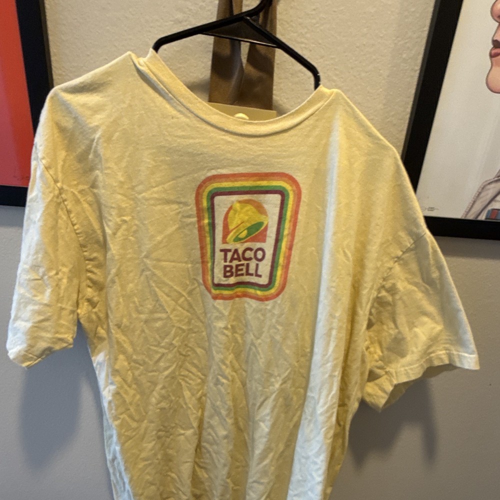 Taco Bell Classic Logo Retro Men’s Yellow T-Shirt Size XXLarge