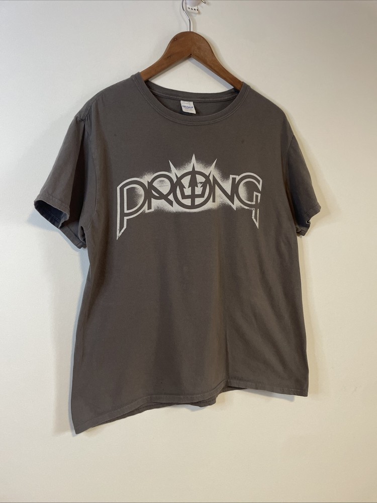 Prong Band t-Shirt XL gray Graphic Metal Rock Logo Snap Record