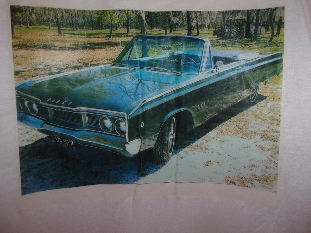 DODGE POLARIS rag top black 2dr car white L t shirt