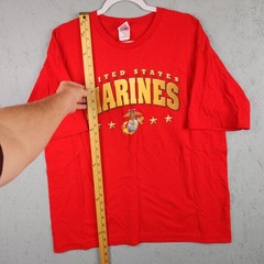 United States Marines Shirt Mens XL Red Made In USA Military Graphic Tee Logo