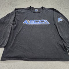Vintage Mecca Shirt Mens XL Black Spell Out Logo Long Sleeve Hip Hop 90s Read