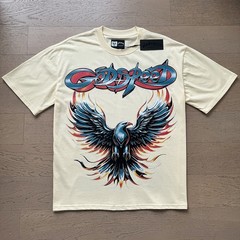 26SS Summer Godspeed Colorful Eagle printing Tee Mens Cotton T-shirt