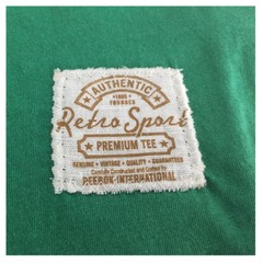 Retro Sport T-Shirt Men Half Sleeve Green 100% Cotton Made in USA Size M