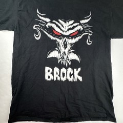 WWE Mens Brock Lesnar T-Shirt Large Black Cotton Wrestling Next Big Thing Skull