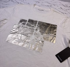 NEW True Religion Buddha Graphic White T Shirt Men XL Silver Metallic Logo