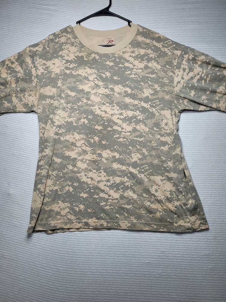 1110 Rothco Camo Long Sleeve TShirt Tactical Military Crew Tee Army Camouflage L