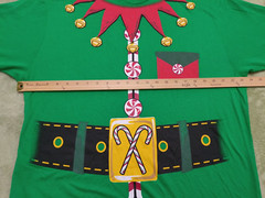 Holiday Time X-Mas Shirt Adult XL Geen Elf Costume Mens