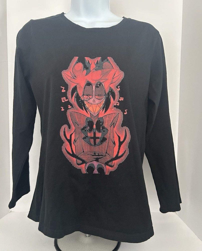 Hazbin Hotel Characters Alastor Hazbin Radio Demon T shirt Size Teen XL Black