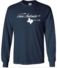 San Antonio Texas State T-Shirt Long Sleeve Graphic tee Unisex apparel Text