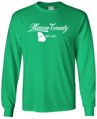 Macon County Georgia State T-Shirt Long Sleeve Graphic Tees Unisex Apparel