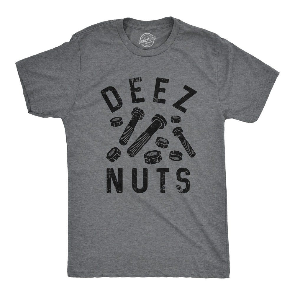 Mens Deez Nuts T Shirt Funny Father’s Day Tools Handyman Graphic Novelty Tee