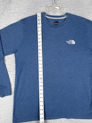 The North Face Shirt Mens Large Blue Crew Neck Long Sleeve Logo Graphic Tee