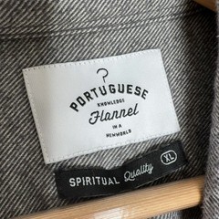 Portuguese Knowledge Flannel Men’s Long Sleeve Shirt XL Grey Cotton