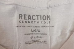 Reaction Kenneth Cole Mens Large Classic Fit White Short Sleeve Crew Neck Tees