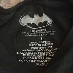 Batman DC Comics Graphic T-Shirt Mens Large Black Solid Short Sleeve Cotton