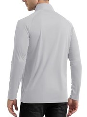UPF50+ Mens 1/4 Zip UV Shirts Sun Protection Outdoor Fishing Performance T-Shirt