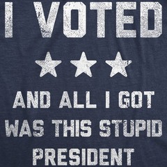 Mens Funny T Shirts I Voted and All I Got Was This Stupid President Politcal Tee