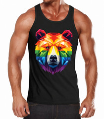 Geometric Bear in LGBT Flag, Gay Pride Bear Tank Top