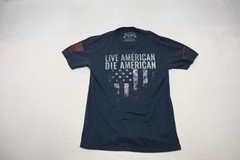 Grunt Style USA Punisher American Flag Shirt Blue Short Sleeve Mens Sz Large