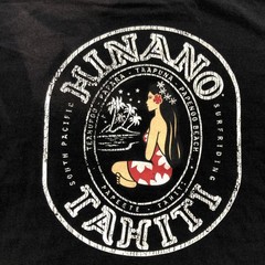 Hinano Tahiti Shirt Mens 2XL Black Short Sleeve Graphic Surf Beachwear Logo Tee