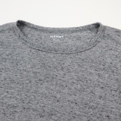 Old Navy Waffle Knit Thermal Shirt Mens Large Gray Lightweight Cotton Stretch LS