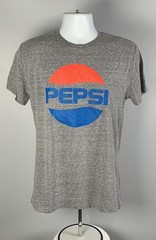 Pepsi Soda Pop T Shirt Mens Medium Gray Cotton Polyester Rayon Blend