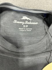Tommy Bahama Shirt Mens Small Jet Black Crew Neck Short Sleeve
