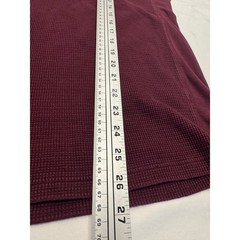 Vince Thermal Shirt Waffle Knit Pima Cotton XL Burgundy Maroon Long Sleeve Mint