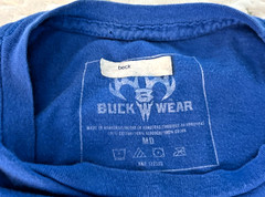 Buckwear “Home of the Free, Home of the Brave” Blue T-Shirt, Med. Mens
