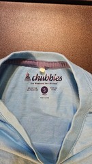 Chubbies Graphic Island T-Shirt Mens S Blue/Pink The Weekend Has Arrived
