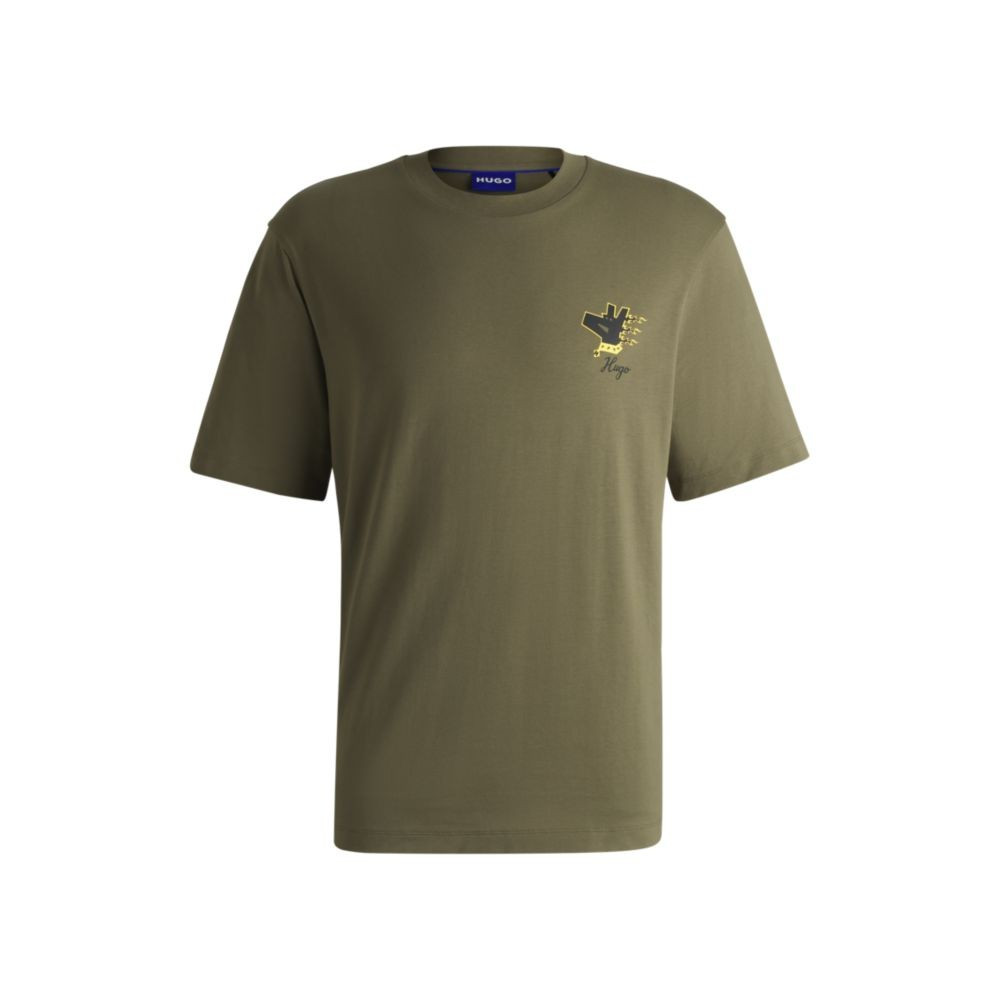 Hugo Boss Men’s Nagulop Logo Graphic Cotton T-Shirt Green-Small