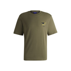 Hugo Boss Men’s Nagulop Logo Graphic Cotton T-Shirt Green-Small
