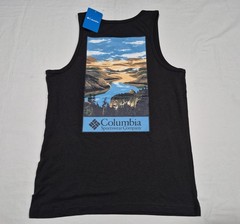 Columbia Men’s Outdoor Graphic Tank Top Black Sleeveless Sports SZ Medium