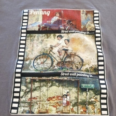 Vintage Penang Malaysia Men’s Size Medium Gray T shirt XL 360 Graphic Print
