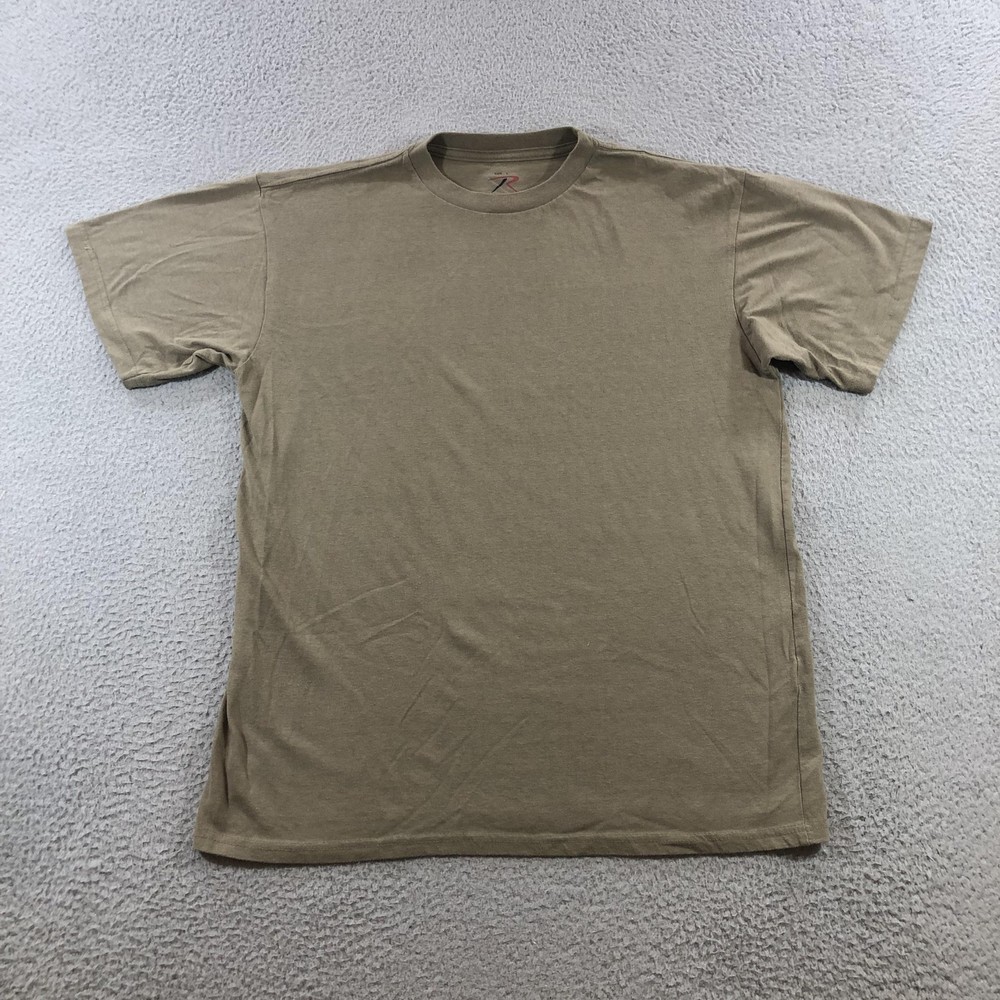 Rothco Shirt Mens Large green Crewneck Basic Tee T-Shirt Poly Cotton Casual