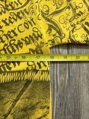 2000s MMA Elite Yellow Graphic T-Shirt with Skull and Gothic Text Print