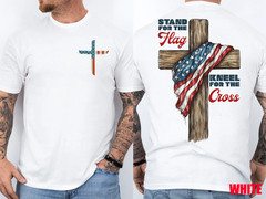 Stand for the Flag Kneel for the Cross T-Shirt Patriotic Christian Faith Tee
