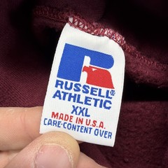 Aphex Twin Hoodie Vintage 90s Russell Athletic Made In USA Burgandy