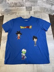 Dragon Ball Super Goku Chibi Mens 2XL XXL Blue T-Shirt Embroidered Logo