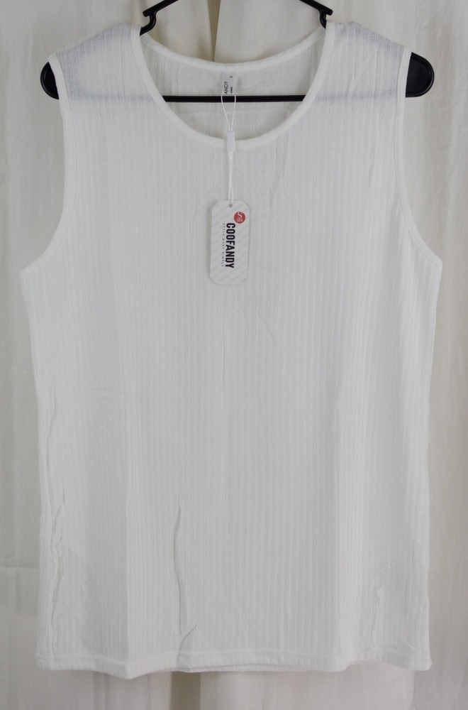 COOFANDY Men’s Casual Tank Tops 2 Pack White/Black Size Small
